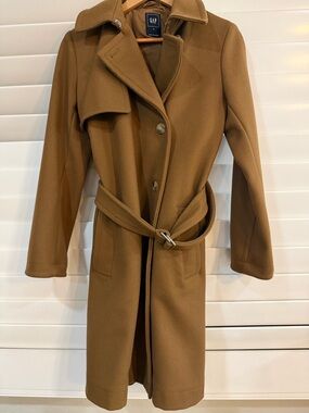 GAP Women's Camel Belted Trench Coat